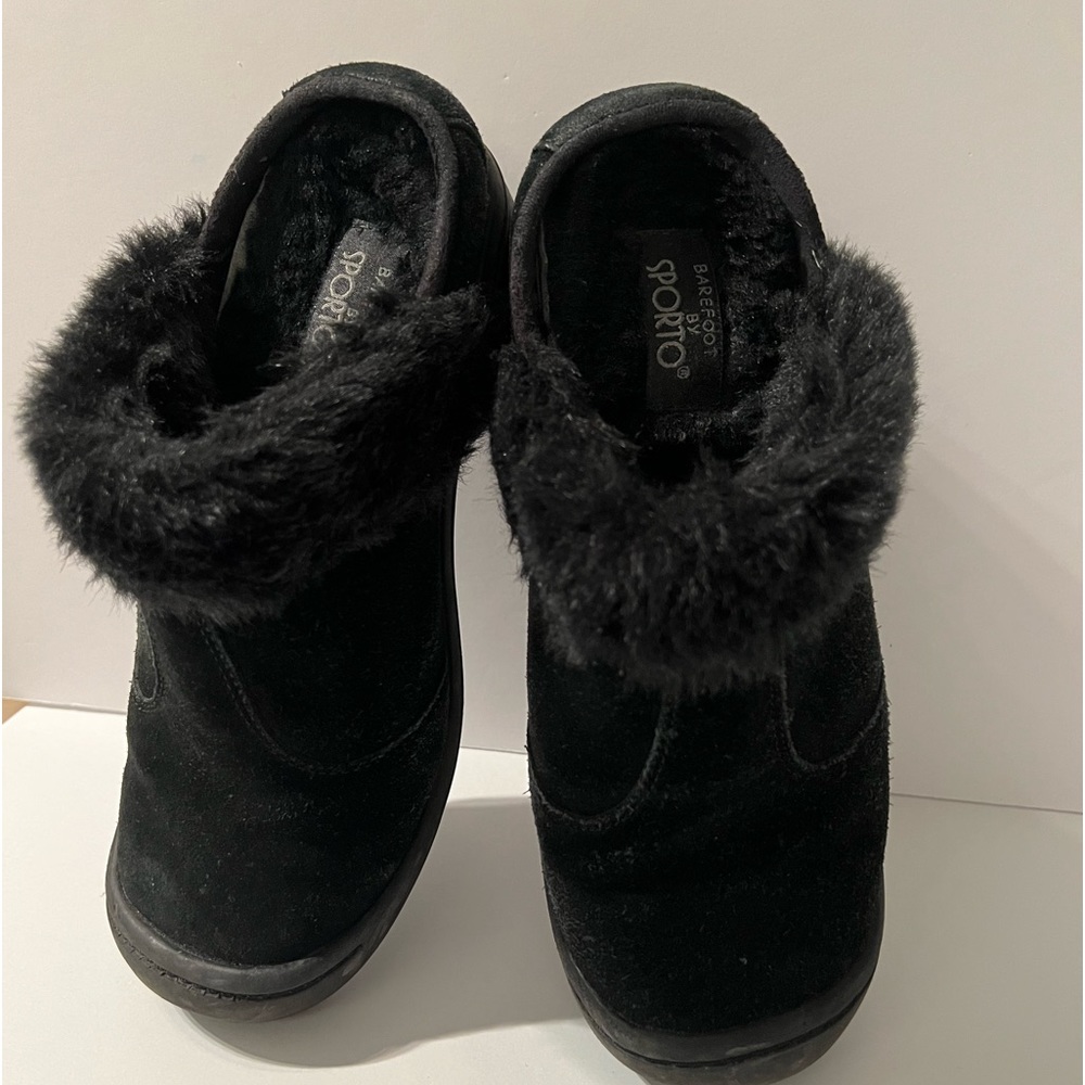 SPORTO Suede Fur Trim Clog Sz. 7.5